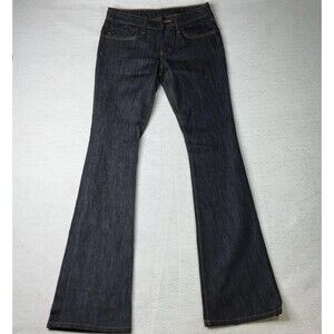 Dylan George Jeans Raw Demim Dark Wash USA Made Bootcut Orange Stitch NWOT